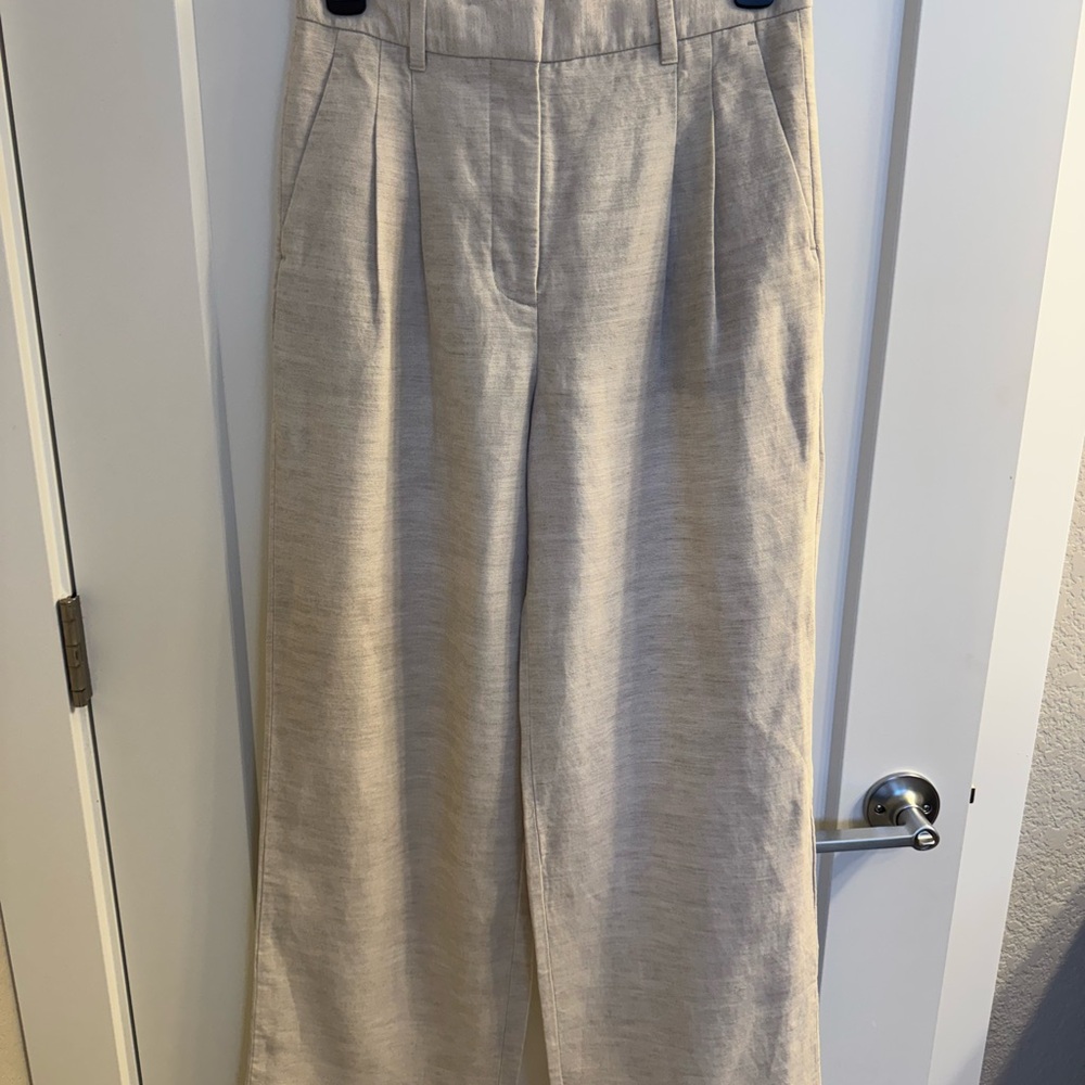 Aritzia effortless pant linen, natural ecru
